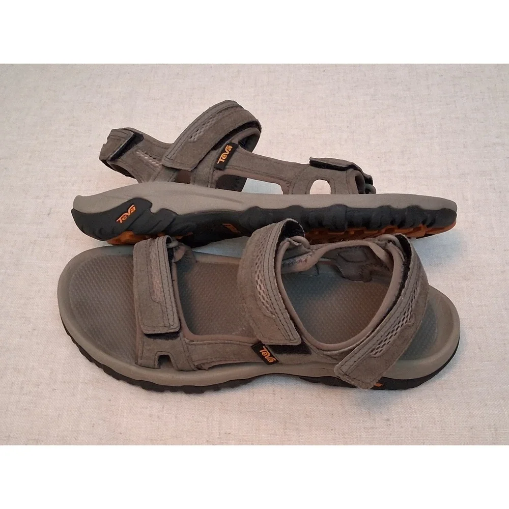 Teva Tanza Mens Suede Sport Sandals Brown Hiking Water Shoes 1002433 Size 10
